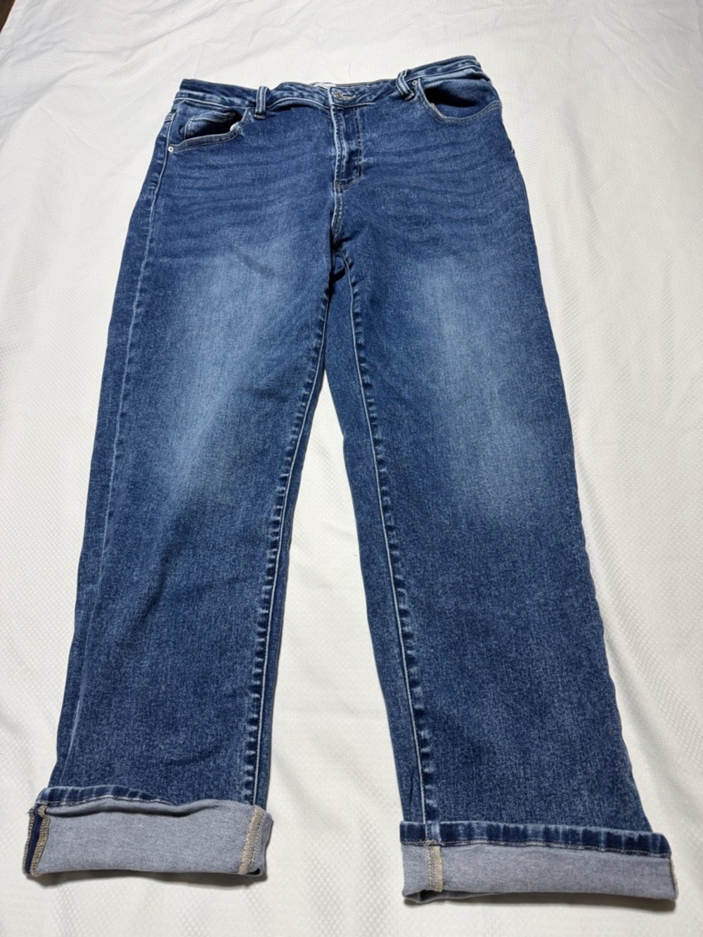 Zenana Outfitters Women's Boyfriend Jeans - Dark Blue Wash